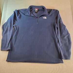 The North Face Men’s Navy Blue Quarter Zip Fleece Pullover Jacket Size Large